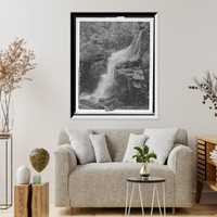 Historic Framed Print, The Cascades above the flume, Franconia Notch, White Mts., N.H.,  17-7/8" x 21-7/8"