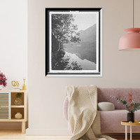 Historic Framed Print, Eagle Cliff from Profile Lake, White Mts., N.H.,  17-7/8" x 21-7/8"