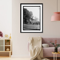 Historic Framed Print, Dwight Davis with Sons of Revolution at Rochambeau statue, [7/1/25] - 2,  17-7/8" x 21-7/8"