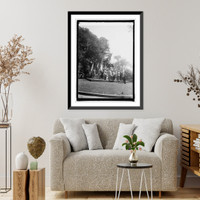 Historic Framed Print, Dwight Davis with Sons of Revolution at Rochambeau statue, [7/1/25] - 2,  17-7/8" x 21-7/8"