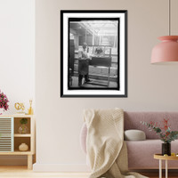 Historic Framed Print, C.E. Moberly, Capitol artist with great seal of New Mexico, [6/25],  17-7/8" x 21-7/8"