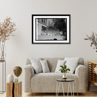 Historic Framed Print, Children at Gospel Mission leaving for Newbold Noyes farm, 7/4/25,  17-7/8" x 21-7/8"