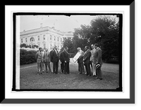 Historic Framed Print, Con. from Nat'l Press Club show new bldg. plans to Coolidge, 9/15/25,  17-7/8" x 21-7/8"