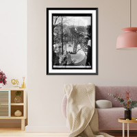 Historic Framed Print, Auto wreck after 70 ft. drop from Calvert St. Bridge, [Washington, D.C.], 2/12/26 - 2,  17-7/8" x 21-7/8"