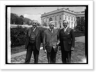 Historic Framed Print, [Three unidentified men outside White House, Washington, D.C.],  17-7/8" x 21-7/8"
