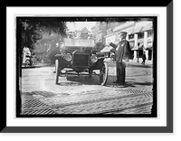Herbert E. French in Ford stopped by traffic cop, Antique Print