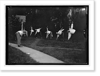Historic Framed Print, Pres. Wilson's Cabinet exercising, Aug. 1917 - 2,  17-7/8" x 21-7/8"