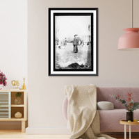 Historic Framed Print, [Woman at Easter Egg Hunt, White House, Washington, D.C.],  17-7/8" x 21-7/8"