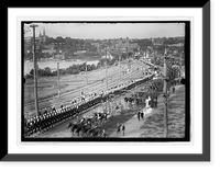 Military funeral, procession crossing aqueduct bridge, Wash., D.C. Classic, Antique Wall Art