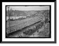 Military funeral, procession crossing aqueduct bridge, Wash., D.C. - 2, Antique Poster