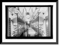 Historic Framed Print, Interior of mail car,  17-7/8" x 21-7/8"