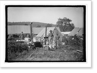 Historic Framed Print, U.S. Army camp kitchen,  17-7/8" x 21-7/8"