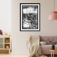 Historic Framed Print, Pres. Wilson, opening ballgame, Wash., D.C. ,1916,  17-7/8" x 21-7/8"