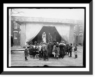 Historic Framed Print, Community service theatre. A moving theater mounted on an automobile chassis, said to be,  17-7/8" x 21-7/8"
