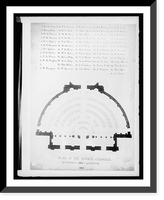 Historic Framed Print, Plan of Senate Chamber in 1850, [Washington, D.C.],  17-7/8" x 21-7/8"