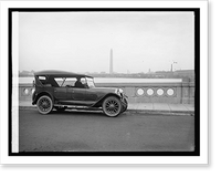 Oldsmobile Sales Co., speedway, Washington monument in background, Historic Print
