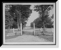 Historic Framed Print, The Mansion at Mt. Vernon from west gate,  17-7/8" x 21-7/8"