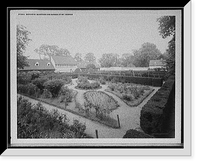 Historic Framed Print, Servants' quarters and garden at Mt. Vernon,  17-7/8" x 21-7/8"