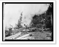 Historic Framed Print, Forest Service: fighting a forest fire,  17-7/8" x 21-7/8"