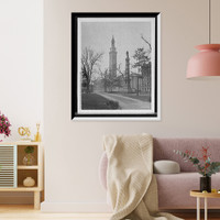 Historic Framed Print, Municipal Building from Court Square, Springfield, Mass.,  17-7/8" x 21-7/8"