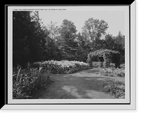 Historic Framed Print, The Flower gardens, country home of W.E.S. Griswold, Lenox, Mass.,  17-7/8" x 21-7/8"