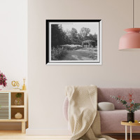 Historic Framed Print, The Flower gardens, country home of W.E.S. Griswold, Lenox, Mass.,  17-7/8" x 21-7/8"