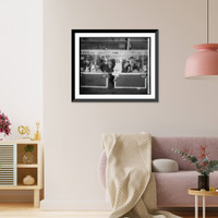 Historic Framed Print, Food Show, 1922, Borden Creamery Co. booth,  17-7/8" x 21-7/8"