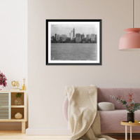 Historic Framed Print, New York skyline from Jersey,  17-7/8" x 21-7/8"