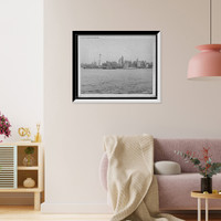 Historic Framed Print, New York skyline from Jersey,  17-7/8" x 21-7/8"