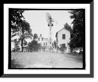 Historic Framed Print, [House with windmill],  17-7/8" x 21-7/8"