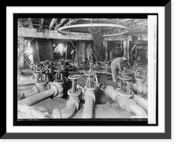 Historic Framed Print, Diffusion battery in circular arrangement. Chute from slicers overhead delivering cosett,  17-7/8" x 21-7/8"