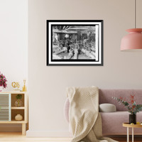 Historic Framed Print, Diffusion battery in circular arrangement. Chute from slicers overhead delivering cosett,  17-7/8" x 21-7/8"