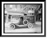 Historic Framed Print, [Automobile with ad for Wirth's Bakery, 22-32 Arcade Market, 1116 H St., N.E., Washingto,  17-7/8" x 21-7/8"