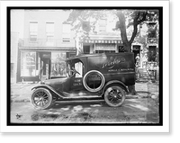 Automobile with ad for Lerch's, Achille E. Burklin Prop, Vintage Print