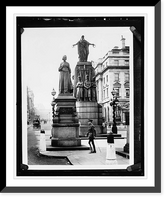 Historic Framed Print, [Statues in city],  17-7/8" x 21-7/8"