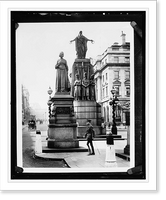 Historic Framed Print, [Statues in city],  17-7/8" x 21-7/8"