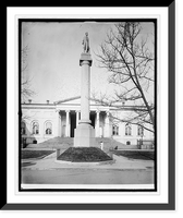 Historic Framed Print, Lincoln Statue, Comt[?] house,  17-7/8" x 21-7/8"