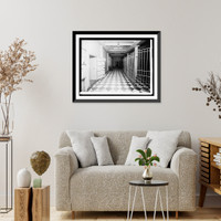 Historic Framed Print, Treasury Dept., showing enclosed corridors to fiscal officers of Treasury, [1914],  17-7/8" x 21-7/8"