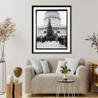 Historic Framed Print, Community Christmas tree, [U.S. Capitol, Washington, D.C.],  17-7/8" x 21-7/8"
