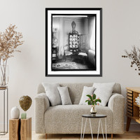 Home interior, china cabinet and chairs, Historic Print