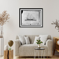 Historic Framed Print, Sailing vessel of about 1840,  17-7/8" x 21-7/8"