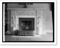 Historic Framed Print, Octagon House, [Washington, D.C.], mantel in parlor,  17-7/8" x 21-7/8"