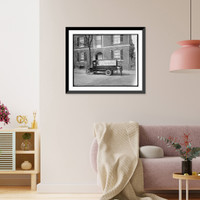 Historic Framed Print, Ford Motor Co. Banner Laundry truck,  17-7/8" x 21-7/8"