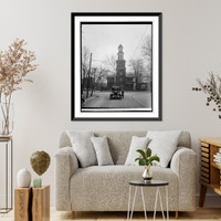 Historic Framed Print, Ford Motor Co. Ford touring car at Christ Church, Alex., Va.,  17-7/8" x 21-7/8"