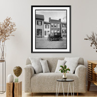 Historic Framed Print, Ford Motor Co., Ford Coupe at little house in Alex., Va.,  17-7/8" x 21-7/8"