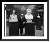 Dykaar with busts of Pres. at National Gallery, Washington, D.C, Vintage Wall Art