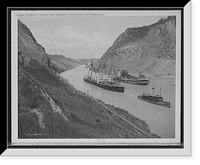 Historic Framed Print, Culebra Cut, looking north between the two highest hills, Panama Canal,  17-7/8" x 21-7/8"