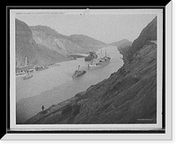 Historic Framed Print, Culebra Cut, looking south, Panama Canal,  17-7/8" x 21-7/8"