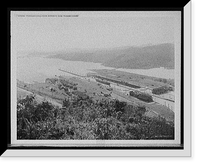 Historic Framed Print, Pedro Miguel Locks, birdseye view, Panama Canal,  17-7/8" x 21-7/8"