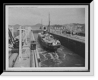 Historic Framed Print, Miraflores Locks, east chamber, Panama Canal,  17-7/8" x 21-7/8"